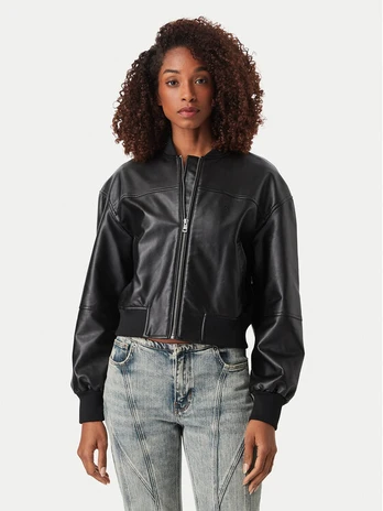 Guess Jeans Bomber striukė W6YL01 W2525 Juoda Regular Fit