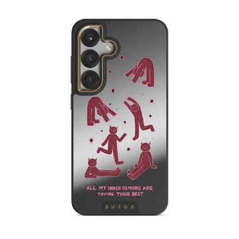 Inner Demons - Samsung Galaxy S25 Case, Elite Mirror Dark (Magnetic) / Gold