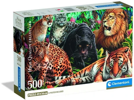 Clementoni CLE puzzle 500 Compact Wild Cats 35584