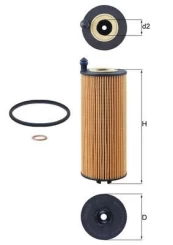 Alyvos filtras KNECHT OX 1302D kaina