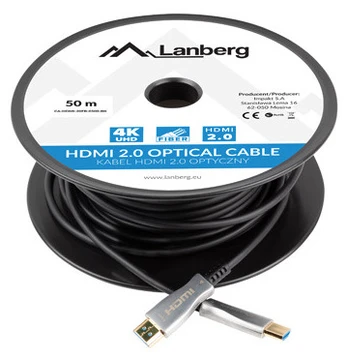 LANBERG HDMI M/M cable 50m optical AOC | CA-HDMI-20FB-0500-BK