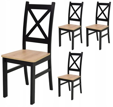 6 medinės valgomojo kėdės juodos spalvos + craft