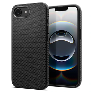 Matinis juodas dėklas Apple iPhone 16E telefonui "Spigen Liquid Air"