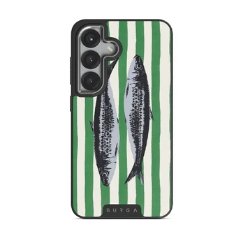 Sardinhas - Samsung Galaxy S25 Case, Elite Dark (Magnetic) / Silver