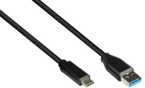 Kabelis USB Alcasa USB-A - USB-C 1 m Juodas (2831-AC010S)