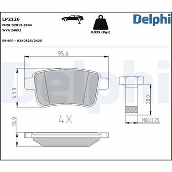 DELPHI LP2126 Brake pad set