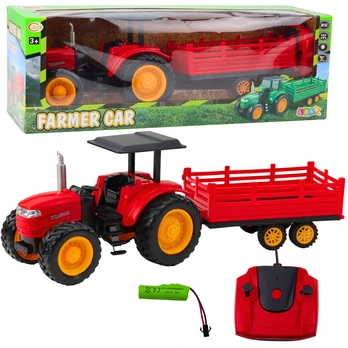 Rc traktorius Lean Toys Farmer, raudona