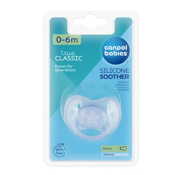 Čiulptukas Canpol Babies Cherry Silicone Soother Pastelove, 0 mėn., mėlyna