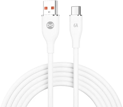 TelForceone Forever kabelis USB - USB-C 1,0 m 6A baltas
