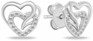 Brilio Silver Delicate sidabrinis earrings Hearts with zircons EA1119W