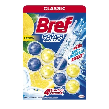 Tualeto valiklis-gaiviklis BREF POWER AKTIV LEMON, 102 g