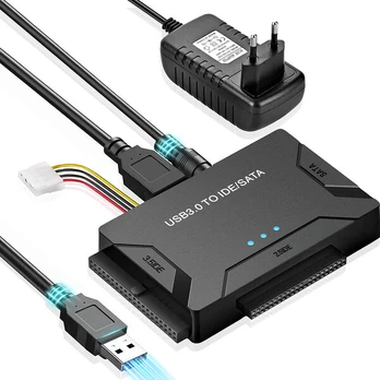 USB 3.0 į SATA/IDE adapteris 2.5/3.5″, 3 in 1, su maitinimu