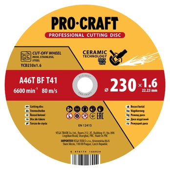 Keraminis pjovimo diskas „ProCraft YCD230x1.6"