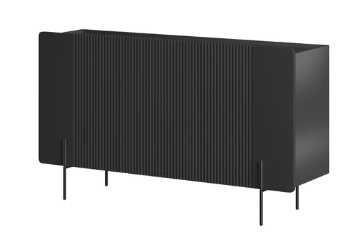 Durelių komoda Malmi 150 cm, juoda juodos kojos