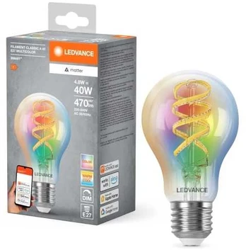 LEDVANCE SMART+ MATTER Filament Multicolor Classic A40 4.8W - E27 Smart bulb