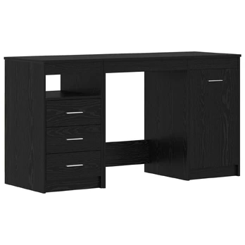 Stalas 2 pcs Juodas ąžuolas 140 x 50 x 76 cm Apdirbta mediena