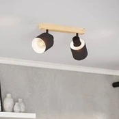 "Batallas" lubinis prožektorius, 30 cm ilgio, juoda/mediena, 2 žibintai.