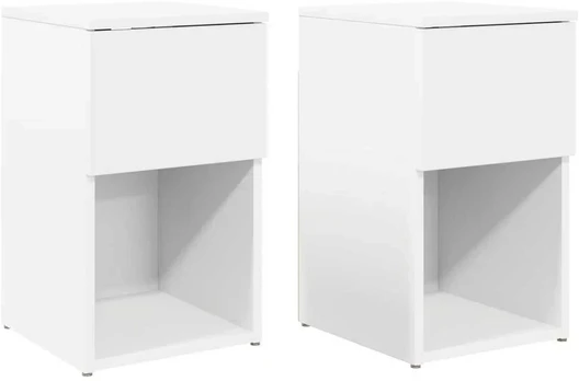Lovos spintelė 2 pcs Balta 29 x 31,5 x 49 cm Apdirbta mediena