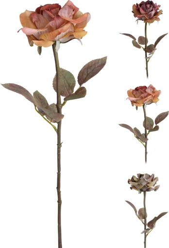 Dirbtinė gėlė ROSE, 3 rūšys, 59 cm