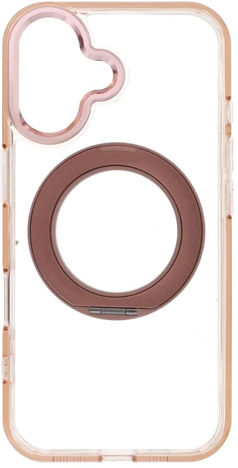 Dėklas Oem Case for iPhone 16 Frame Circle Stand compatible with MagSafe auksinis
