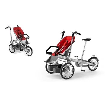 TAGA dviratis-vežimėlis RAUDONAS