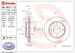 Stabdžių diskas BREMBO 09.9617.11 kaina