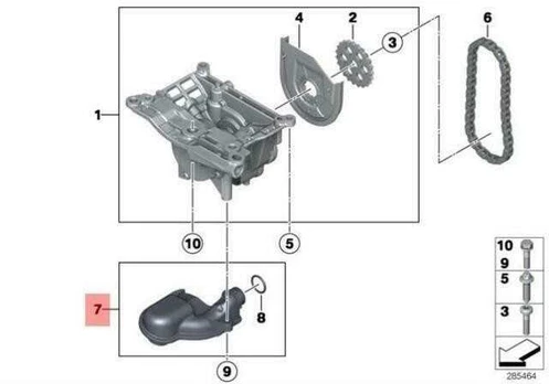 Originalus BMW E90N E91N E92 E92N E93 variklio alyvos paėmimo vamzdis OEM 11417811991