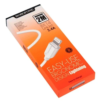 Borofone X14 duomenų kabelis lightning 200 cm baltas