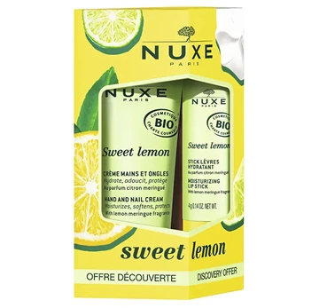 Nuxe Sweet Lemon Hand and Lip Set Gift Set Moterims