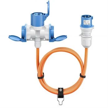 Adapteris kabelis CEE na CEE 16A i 2 Schuko 1,5m