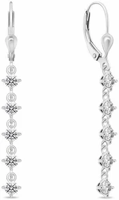 Brilio Silver Charming dangling earrings with clear zircons EA1008W