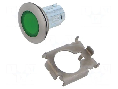Switch: push-button | 30mm | Stabl.pos: 1 | green | Pushbutton: flat