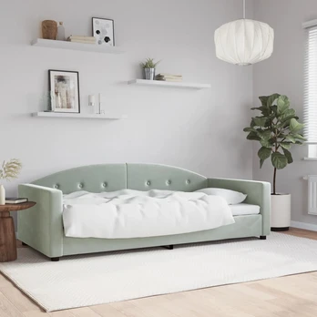 Lova Sofa, šviesiai pilkos spalvos, 90x200cm, aksomas