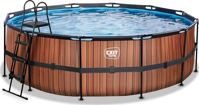 Baseinas EXIT Wood ø450 x 122 cm su pompa su filtru