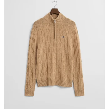 Megztinis vyrams, Chaki, lambswool cable half zip
