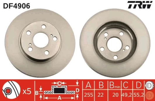 TRW DF4906 Brake Disc