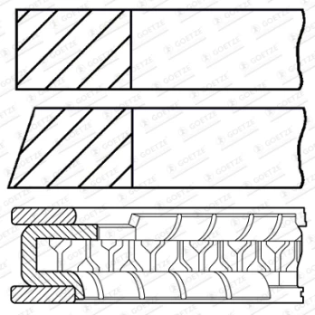 GOETZE 08-422700-00 Piston rings set