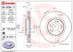 Stabdžių diskas BREMBO 09.D228.11 kaina