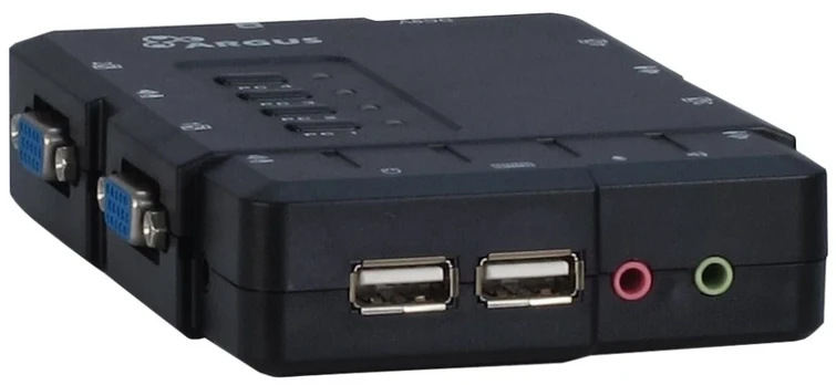 Inter-Tech KVM-CS-41UA, 1920 x 1440 pikselių, Juodas