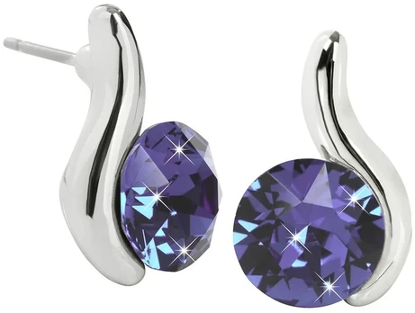 Levien Elegant Chaton Wave Tanzanite Earrings