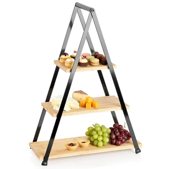 lėkštė bambuko 3 aukštų 53 cm juoda Orion