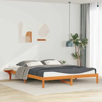 Lovos rėmas su šoninėmis stalelėmis Vaško ruda 180 x 210 cm