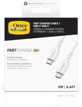 OTTERBOX STANDARTINIS USB C-C KABELIS 2M USB-PD Baltas