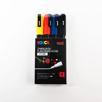 Markeriai Uni-Ball Posca PC-3M, 4vnt.