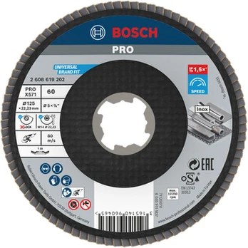 Gaubtas žiedlapinis diskas BOSCH X-LOCK, D 125 mm, K 60, lenktas