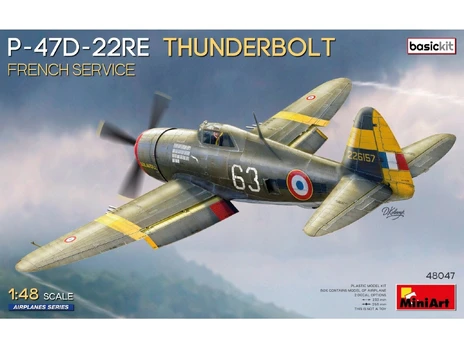 P-47D Thunderbolt prancūzų karo lėktuvo modelis 1/48 surinkimui