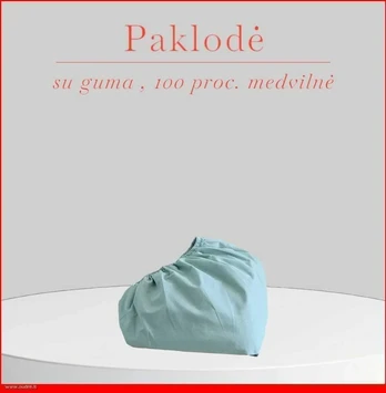Paklodė su guma - 180x200+20cm.