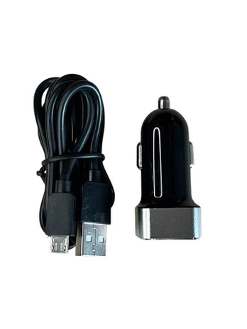 Cmx universalus USB automobilinis įkroviklis su 2 prievadais, 2xUSB-A, USB-Micro, juodas