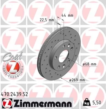 Stabdžių diskas ZIMMERMANN 470.2439.52