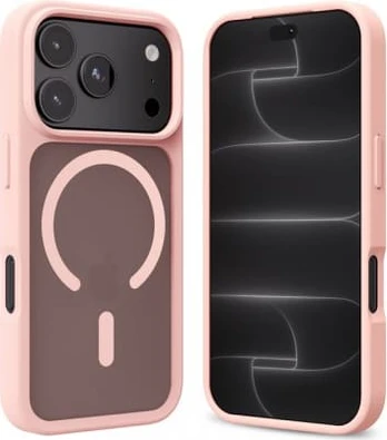 Rožinis dėklas Crong Hybrid Matte Magnetic iPhone 18 Pro / 17 Pro